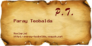 Paray Teobalda névjegykártya